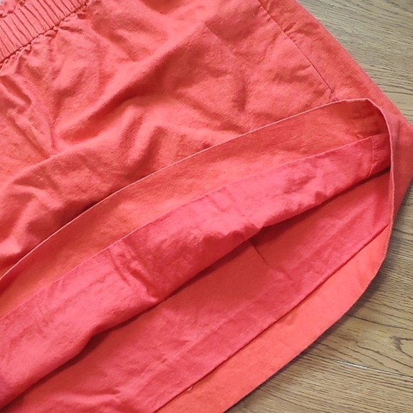 J. Crew Coral Salmon 55% Linen Blend Knee Length Mini Skirt Womens Size 10 - Picture 11 of 13